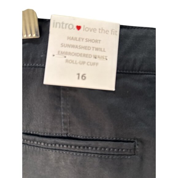 Intro Love the Fit Hailey Short Sun washed Twill Roll up Cuff,  Size 16 NWT - Picture 6 of 8